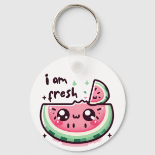 Llavero Kawaii watermelon with the phrase “I am fresh” – C