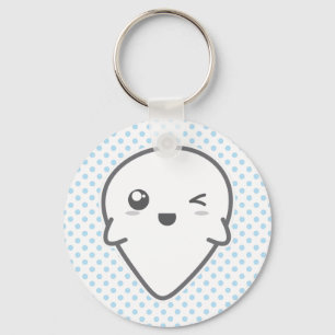 Llavero Kawaii Winking Ghost Keychain