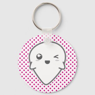 Llavero Kawaii Winking Ghost Keychain