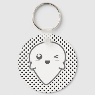 Llavero Kawaii Winking Ghost Keychain