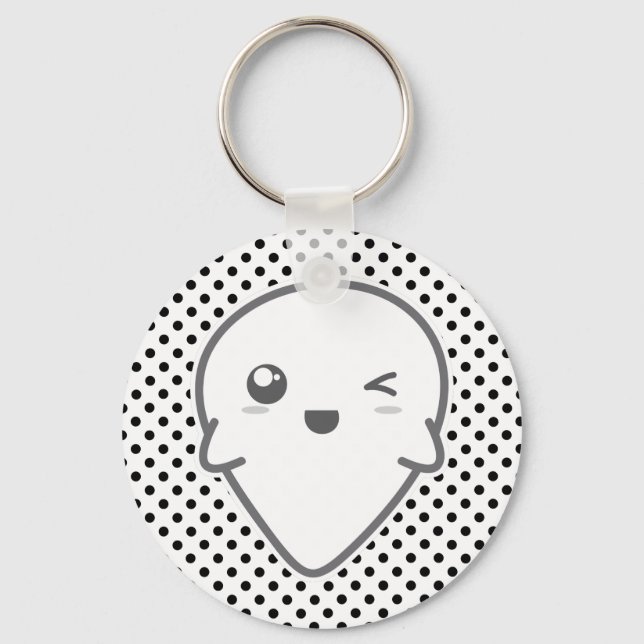 Llavero Kawaii Winking Ghost Keychain (Anverso)