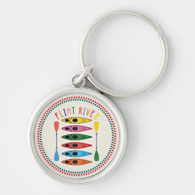 Llavero Kayak del río Retro Flint (Frente)