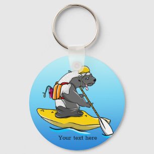 Llavero Kayak Honey Badger en un río