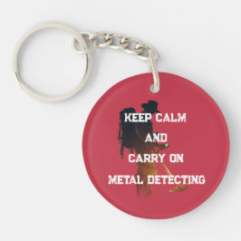 LLAVERO KEEP CALM AND CARRY ON METAL DETECTING