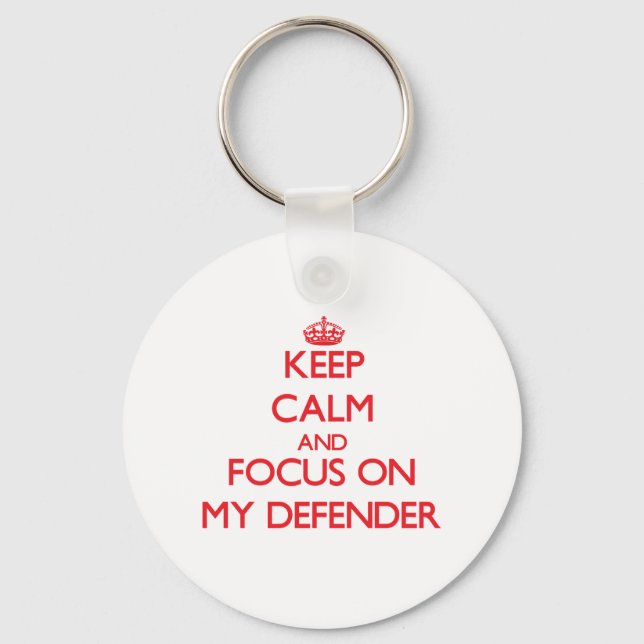Llavero Keep Calm and focus on My Defender (Anverso)