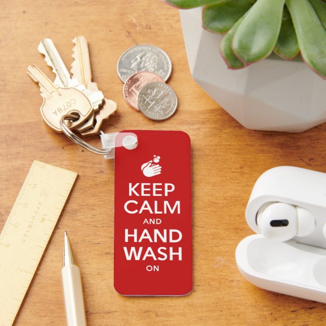 Llavero Keep Calm And Hand Wash On - Washing Hygiene Flu   (Escritorio )