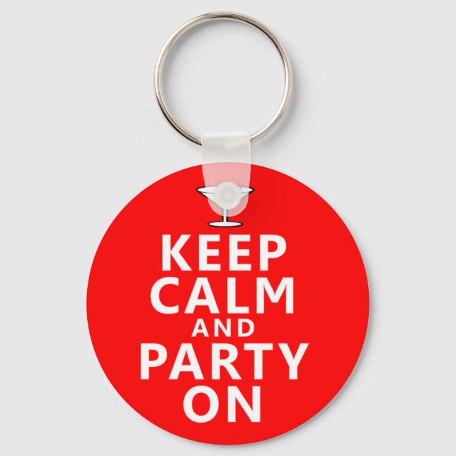 Llavero Keep Calm and Party On (Anverso)