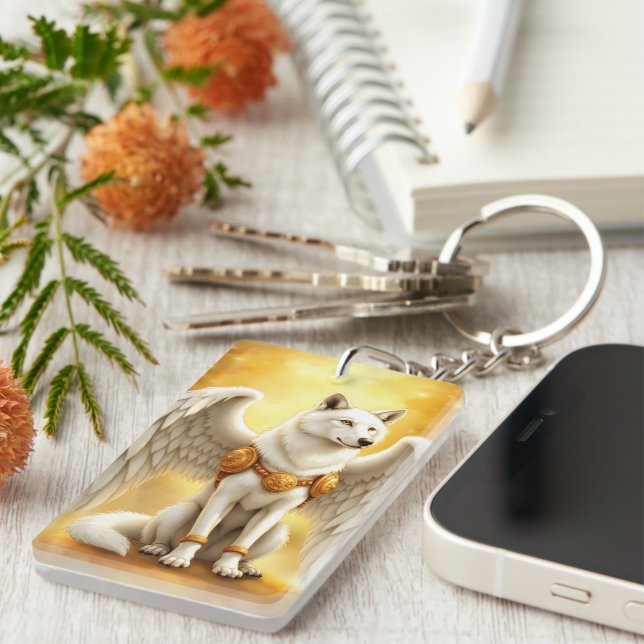 Llavero Keeper of the Dawn – The White Winged Wolf.  (Frente Derecha)