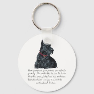 Llavero Keepsake del territorio escocés - perro macho