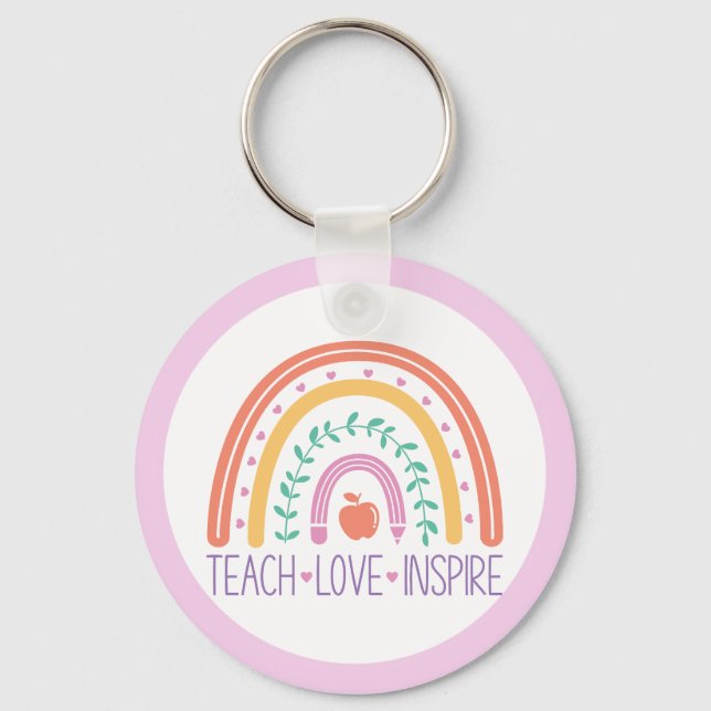 Llavero Keepsake Teach Love Inspire Rainbow Keychain (Anverso)