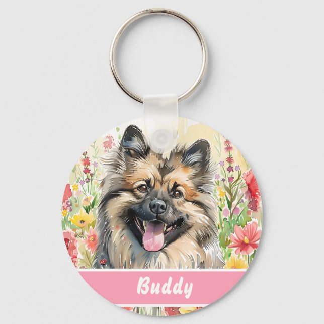 Llavero Keeshond Dog Tag – Custom Info (Anverso)