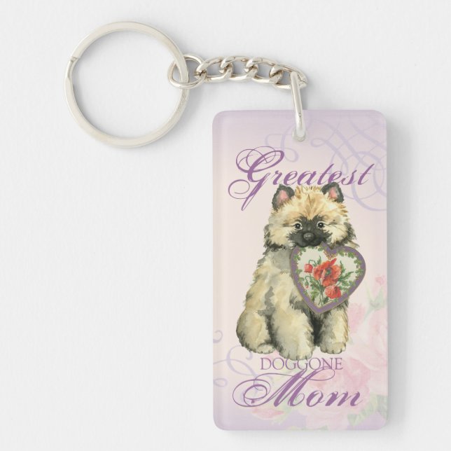Llavero Keeshond Heart Mom (Frente)