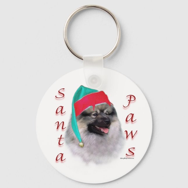 Llavero Keeshond Santa Paws (Anverso)