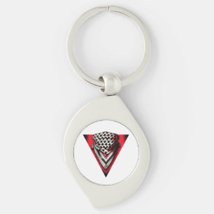 Llavero Keffiyeh del Triángulo Rojo invertido