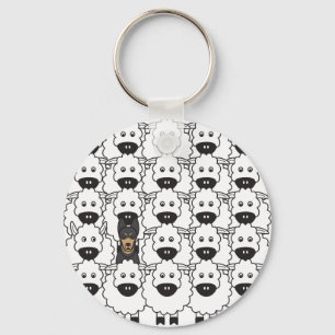 Llavero Kelpie australiano en las ovejas