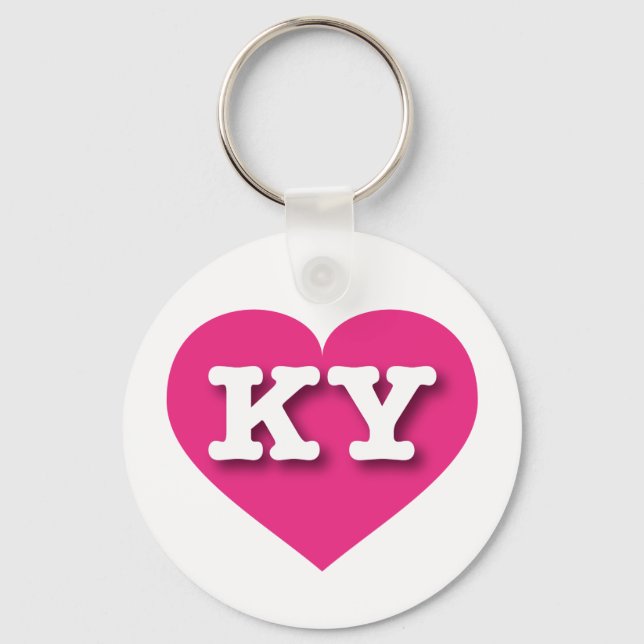 Llavero Kentucky Hot Pink Heart - Amo a KY (Anverso)