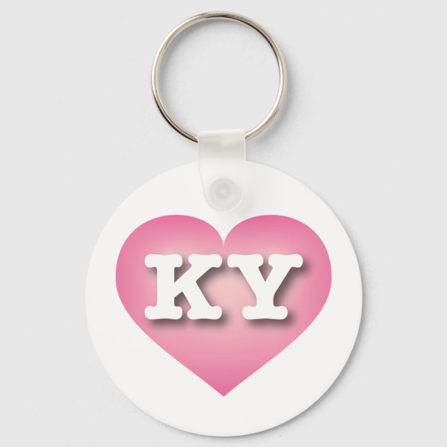 Llavero Kentucky Pink Fade Heart - Amo a KY (Anverso)