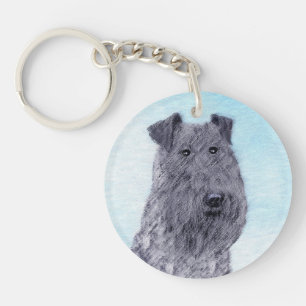 Llavero Kerry Blue Terrier Pintura Cute Original Perro Art