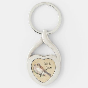 Llavero Kestrel Falcon Pareja Nombre Personalizado Keychai