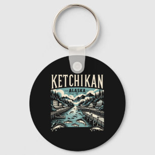 Llavero Ketchikan Alaska Ak Gráfico Antiguo Capital del Sa