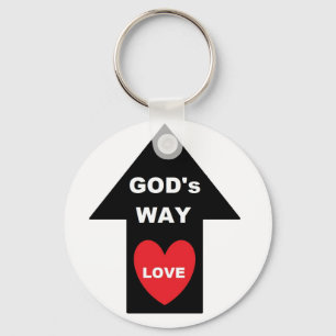 Llavero Key Chain Gods Way Love Arrow Heart