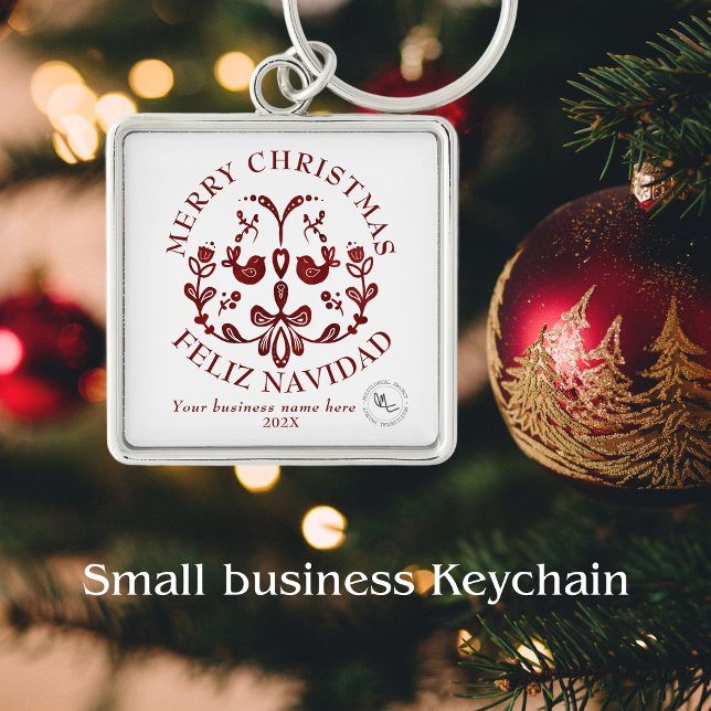 Llavero Keychain (Bilingual Text keychain, small business promotional product. custom logo
Multilingual Project)