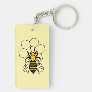 Llavero Keychain - Abejas amarillas y negras