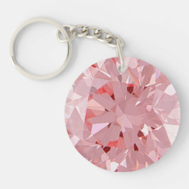Llavero Keychain acrílica de diamantes rosados falsos