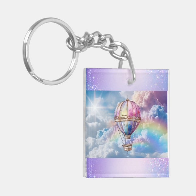 Llavero Keychain acrílica de globo aerostático de moda (Frente Izquierda)