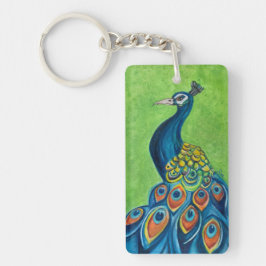 Llavero Keychain acrílica de la EEN y el pavo real (doble 