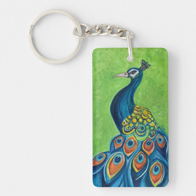 Llavero Keychain acrílica de la EEN y el pavo real (doble  (Frente)