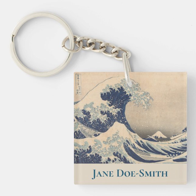 Llavero Keychain acrílica personalizada de Hokusai (Frente)