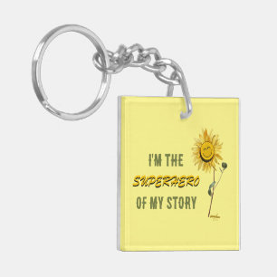Llavero Keychain acrílico amarillo superhéroe por Adiela A