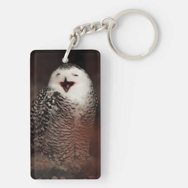 Llavero Keychain acrílico con diseño de lechuza (Atrás)