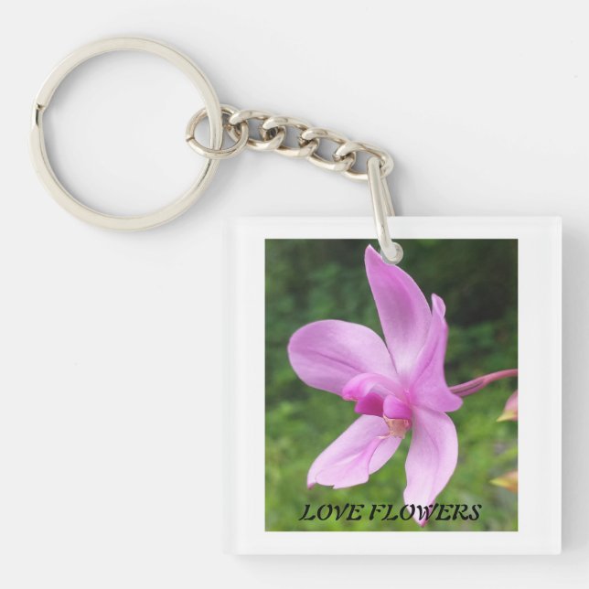 Llavero Keychain acrílico con una flor agradable (Frente)