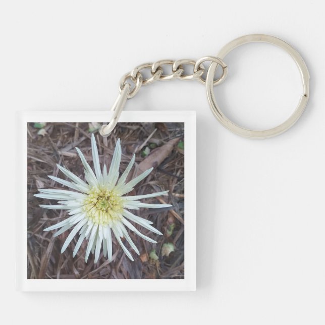 Llavero Keychain acrílico con una flor agradable (Atrás)