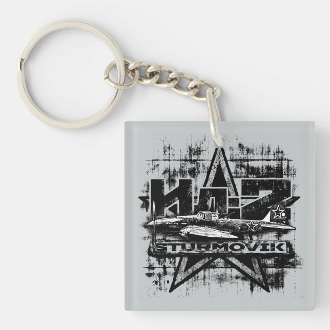 Llavero Keychain acrílico cuadrado de doble cara Il-2 (Frente)