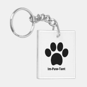 Llavero Keychain acrílico cuadrado de doble cara Im-Paw-Ta