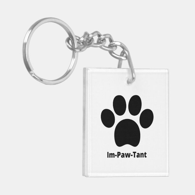 Llavero Keychain acrílico cuadrado de doble cara Im-Paw-Ta