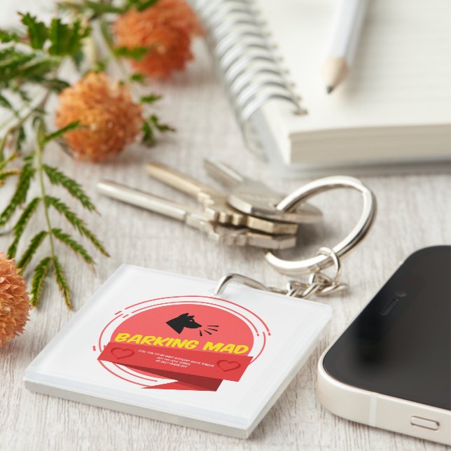 Llavero Keychain acrílico, cuadrado (doble cara) (Frente Derecha)