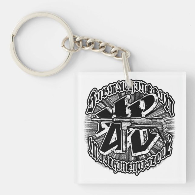Llavero Keychain acrílico cuadrado (doble cara) MP 40 (Frente)