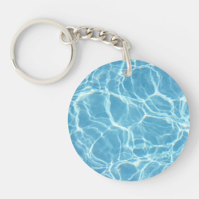 Llavero Keychain acrílico de agua de piscina (Frente)