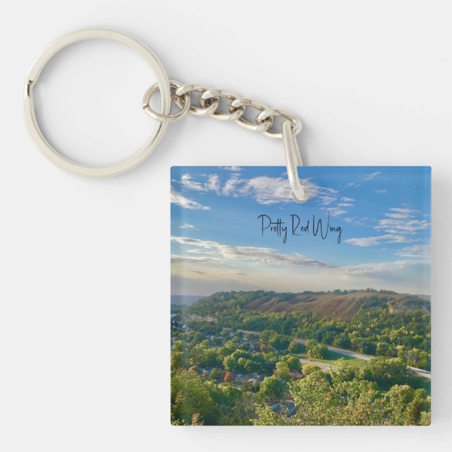 Llavero Keychain acrílico de ala roja bonito (Frente)