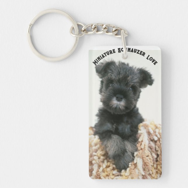 Llavero Keychain acrílico de "amor al Schnauzer en miniatu (Frente)