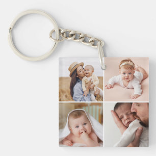 Llavero Keychain acrílico de Baby Four Collage de fotos