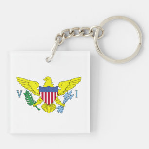 Llavero Keychain acrílico de bandera de las Islas Vírgenes