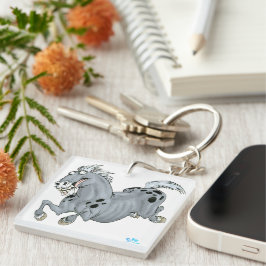 Llavero Keychain acrílico de caballo Personalizado loco
