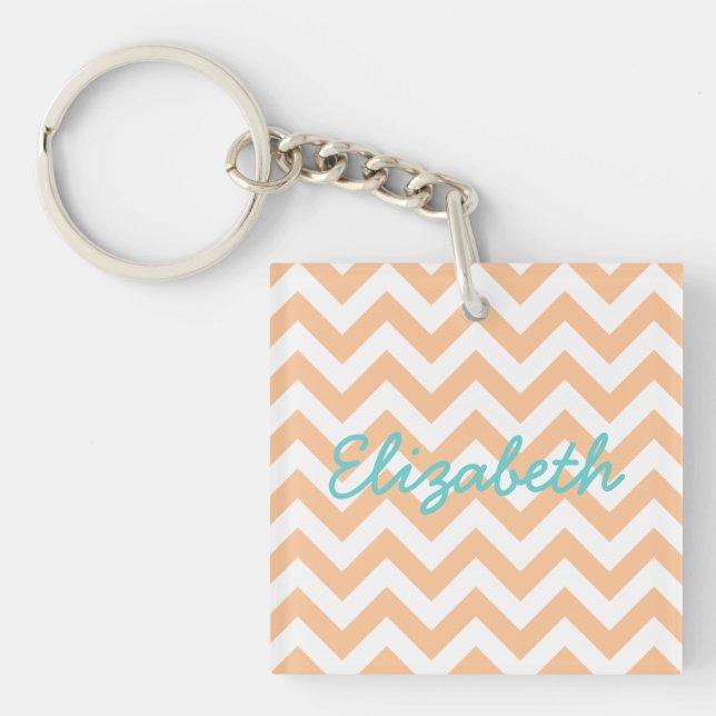 Llavero Keychain acrílico de Chevron moderno (Frente)