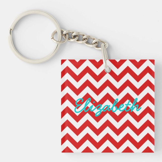 Llavero Keychain acrílico de Chevron moderno (Frente)