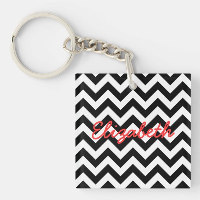 Llavero Keychain acrílico de Chevron moderno (Frente)